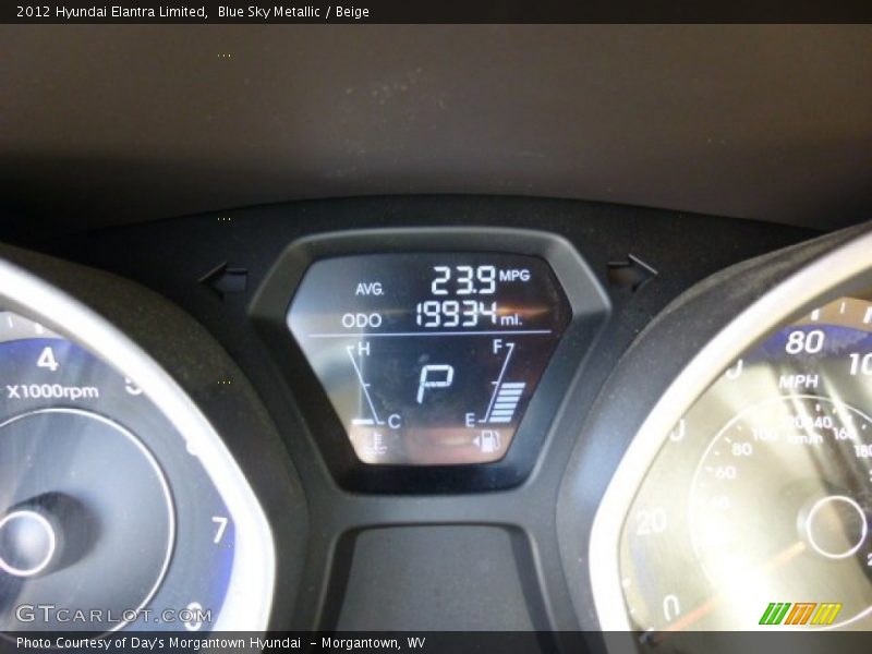 Blue Sky Metallic / Beige 2012 Hyundai Elantra Limited