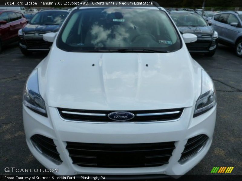 Oxford White / Medium Light Stone 2014 Ford Escape Titanium 2.0L EcoBoost 4WD