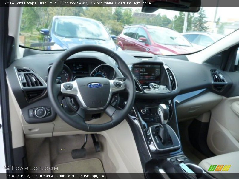 Oxford White / Medium Light Stone 2014 Ford Escape Titanium 2.0L EcoBoost 4WD