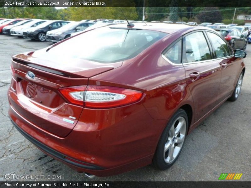 Sunset / Charcoal Black 2014 Ford Fusion SE EcoBoost