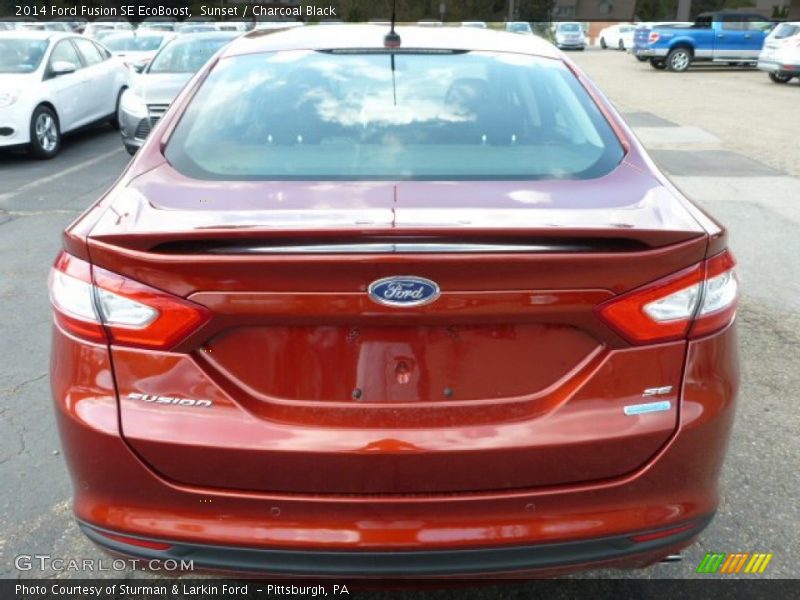 Sunset / Charcoal Black 2014 Ford Fusion SE EcoBoost