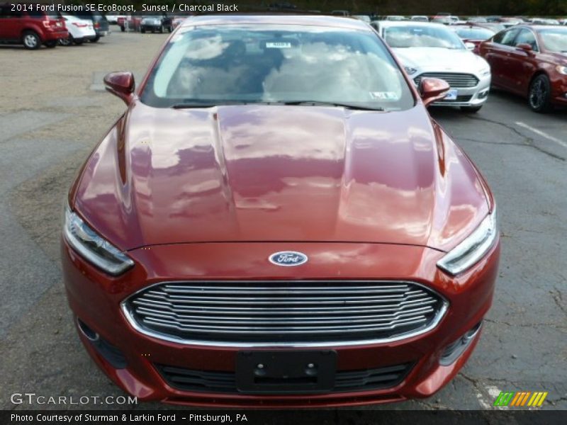 Sunset / Charcoal Black 2014 Ford Fusion SE EcoBoost