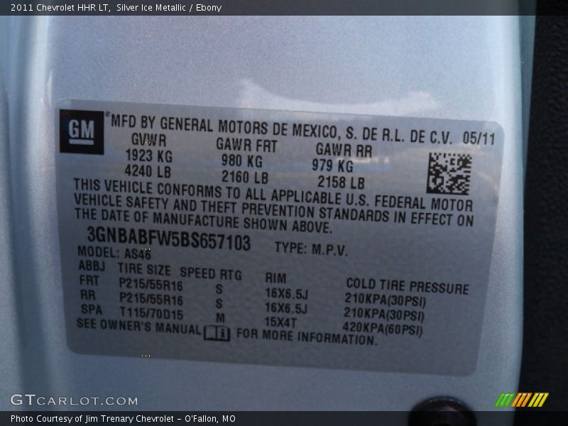 Silver Ice Metallic / Ebony 2011 Chevrolet HHR LT