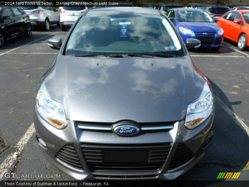 Sterling Gray / Medium Light Stone 2014 Ford Focus SE Sedan