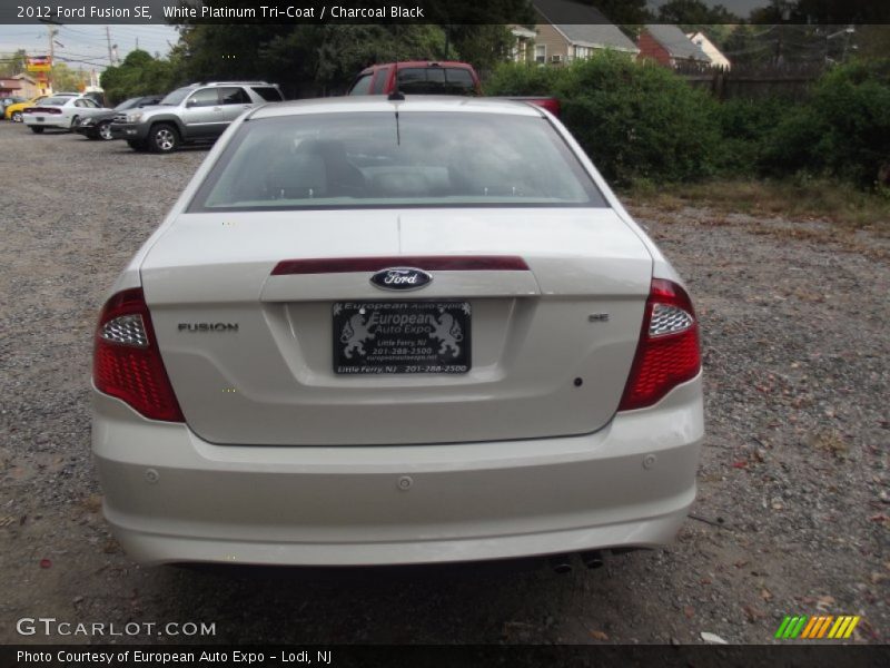 White Platinum Tri-Coat / Charcoal Black 2012 Ford Fusion SE