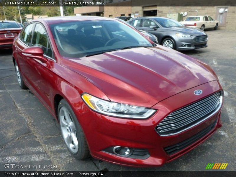 Ruby Red / Charcoal Black 2014 Ford Fusion SE EcoBoost