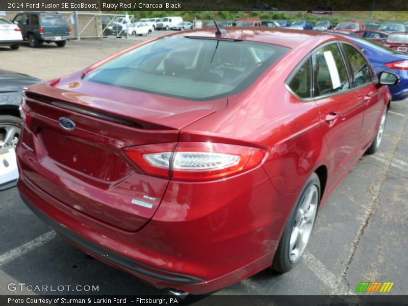Ruby Red / Charcoal Black 2014 Ford Fusion SE EcoBoost