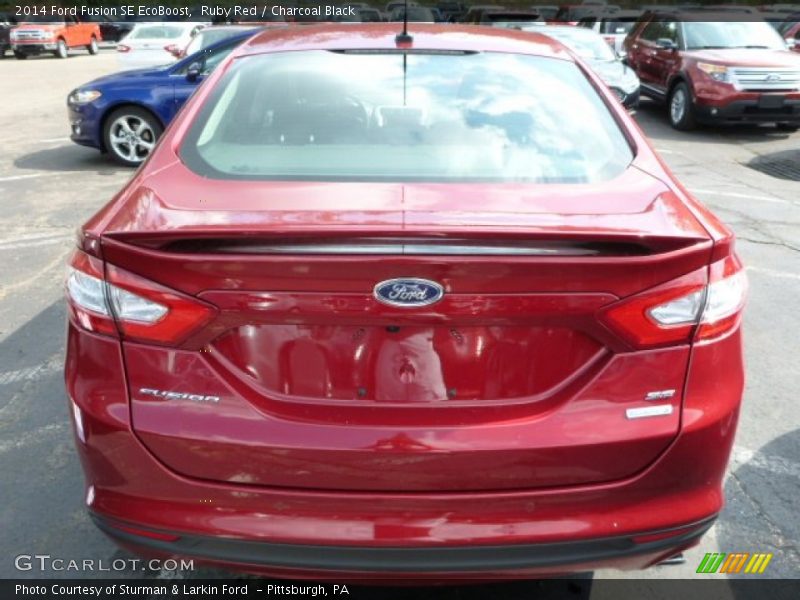 Ruby Red / Charcoal Black 2014 Ford Fusion SE EcoBoost