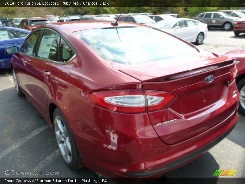 Ruby Red / Charcoal Black 2014 Ford Fusion SE EcoBoost