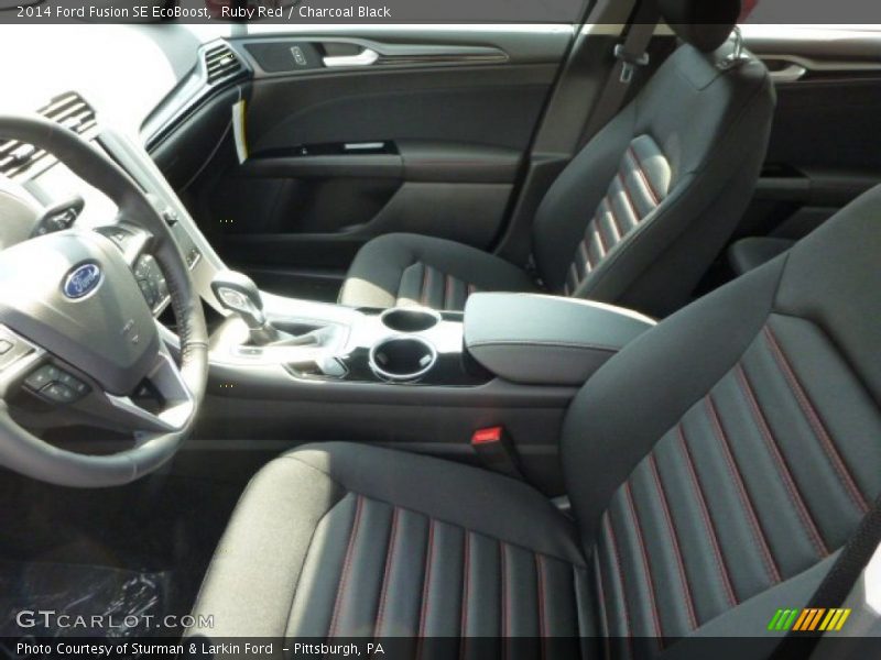 Ruby Red / Charcoal Black 2014 Ford Fusion SE EcoBoost