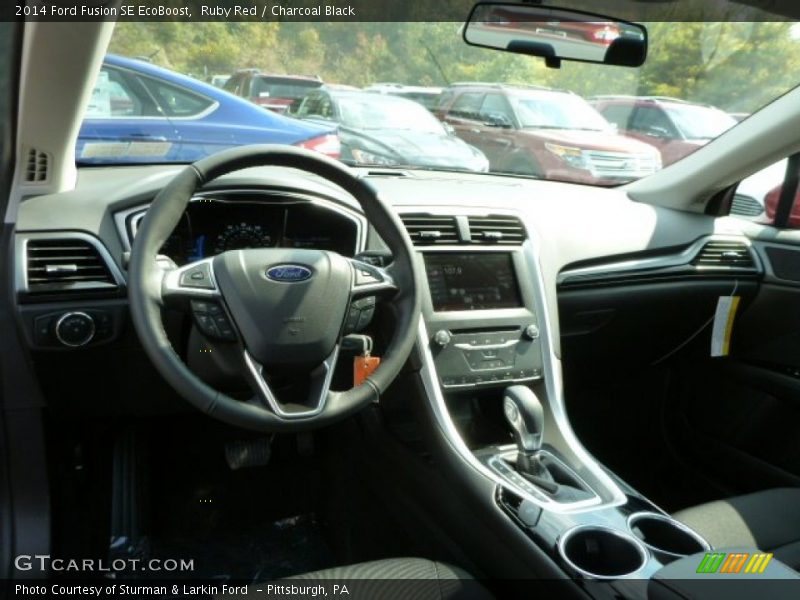 Ruby Red / Charcoal Black 2014 Ford Fusion SE EcoBoost