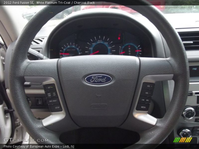 White Platinum Tri-Coat / Charcoal Black 2012 Ford Fusion SE