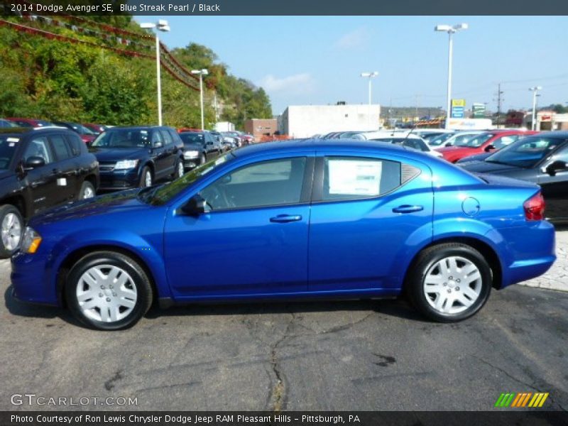 Blue Streak Pearl / Black 2014 Dodge Avenger SE