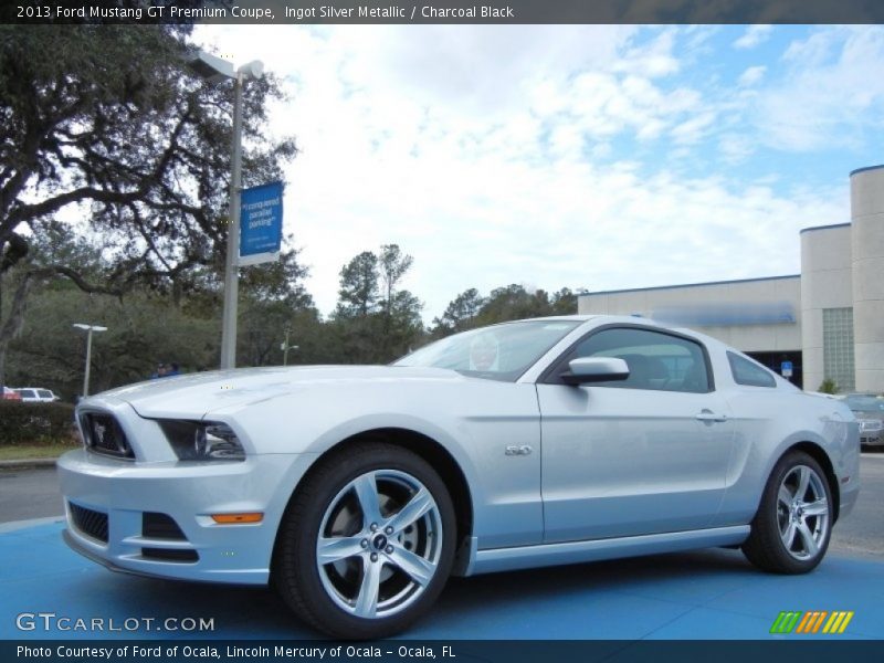 Ingot Silver Metallic / Charcoal Black 2013 Ford Mustang GT Premium Coupe