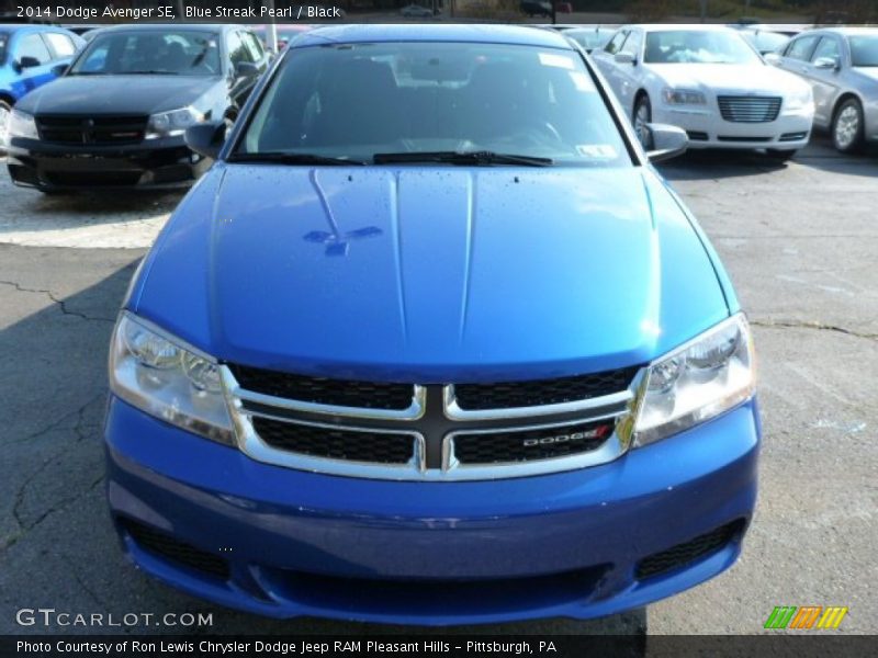 Blue Streak Pearl / Black 2014 Dodge Avenger SE