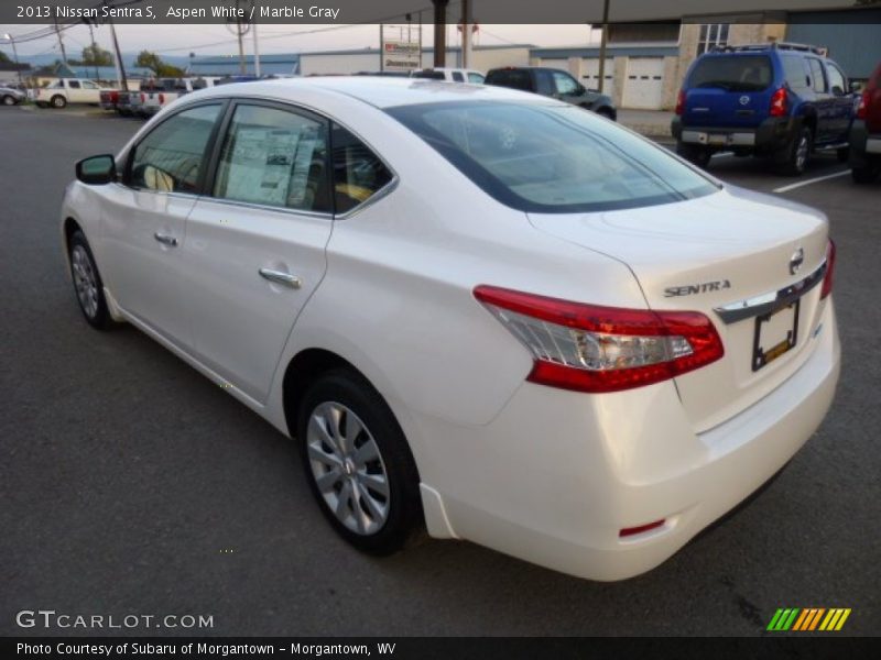 Aspen White / Marble Gray 2013 Nissan Sentra S