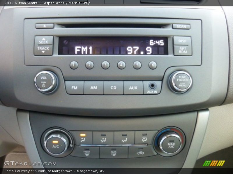 Aspen White / Marble Gray 2013 Nissan Sentra S