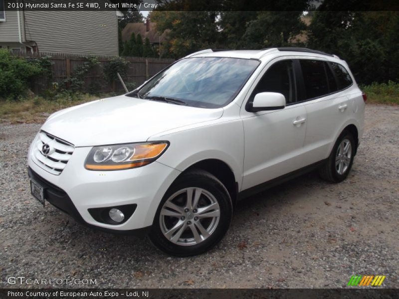 Pearl White / Gray 2010 Hyundai Santa Fe SE 4WD