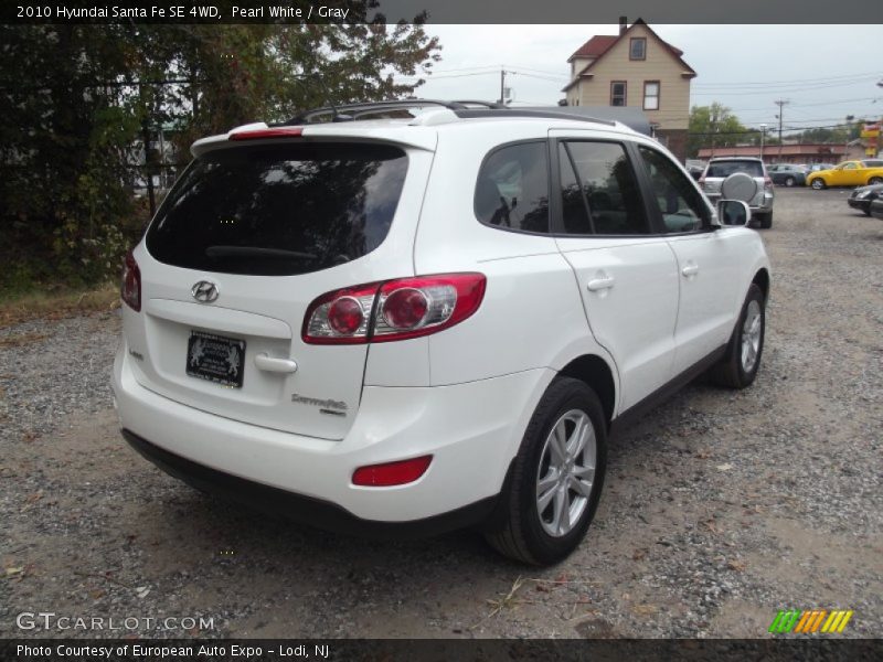 Pearl White / Gray 2010 Hyundai Santa Fe SE 4WD