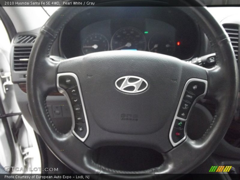 Pearl White / Gray 2010 Hyundai Santa Fe SE 4WD