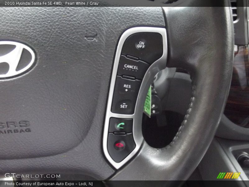 Pearl White / Gray 2010 Hyundai Santa Fe SE 4WD