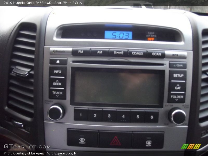 Pearl White / Gray 2010 Hyundai Santa Fe SE 4WD