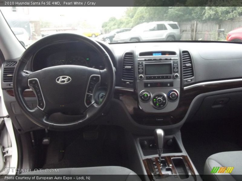 Pearl White / Gray 2010 Hyundai Santa Fe SE 4WD