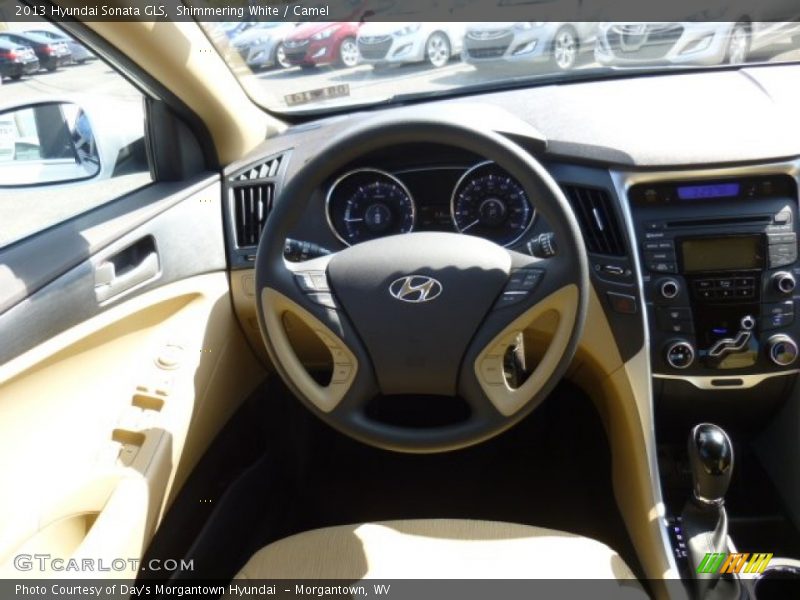 Shimmering White / Camel 2013 Hyundai Sonata GLS