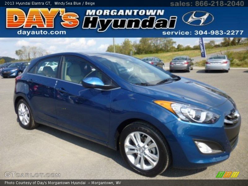 Windy Sea Blue / Beige 2013 Hyundai Elantra GT