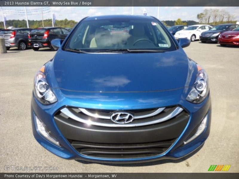 Windy Sea Blue / Beige 2013 Hyundai Elantra GT