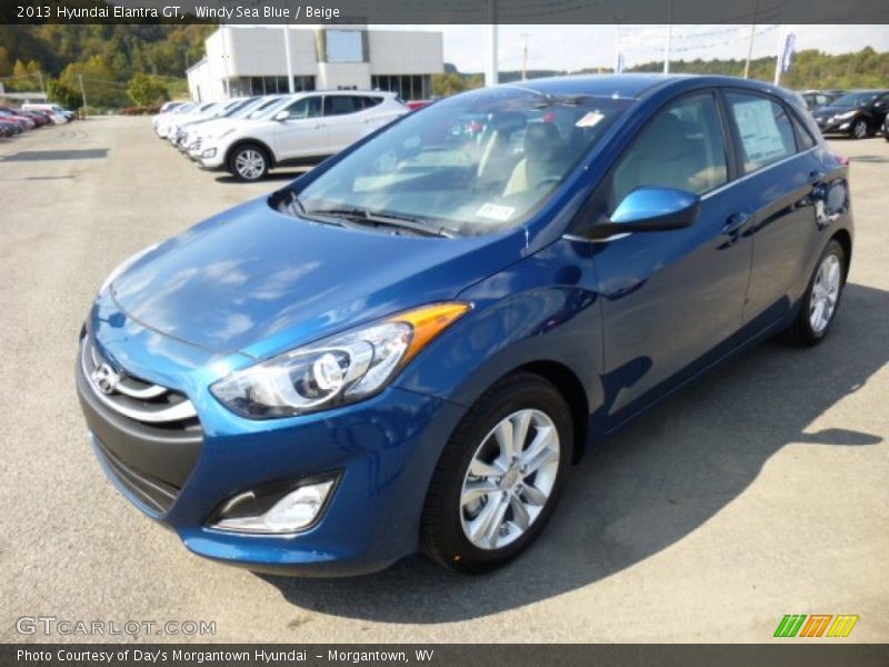 Windy Sea Blue / Beige 2013 Hyundai Elantra GT