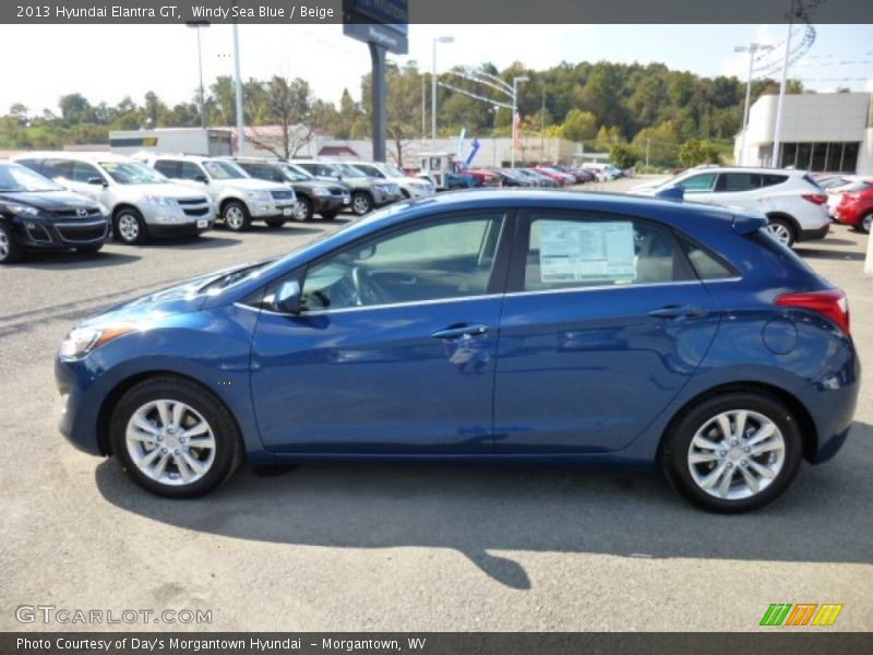 Windy Sea Blue / Beige 2013 Hyundai Elantra GT