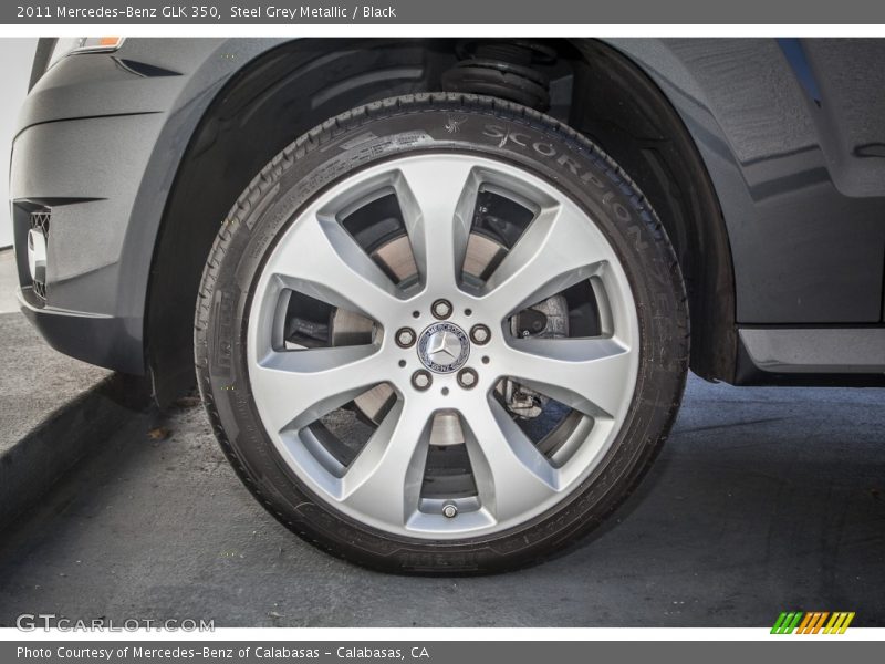 Steel Grey Metallic / Black 2011 Mercedes-Benz GLK 350