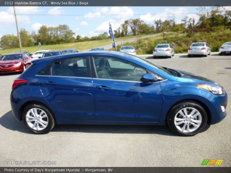 Windy Sea Blue / Beige 2013 Hyundai Elantra GT