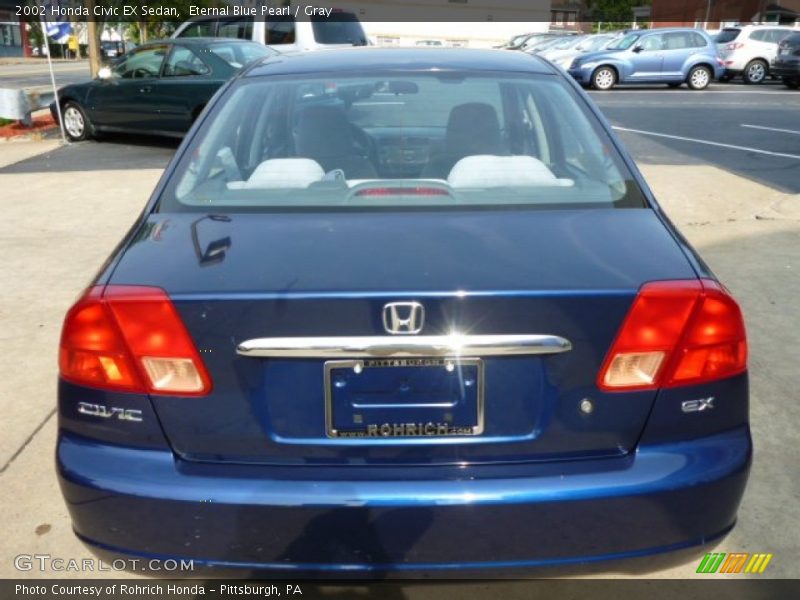 Eternal Blue Pearl / Gray 2002 Honda Civic EX Sedan