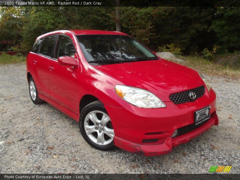 Radiant Red / Dark Gray 2003 Toyota Matrix XR AWD