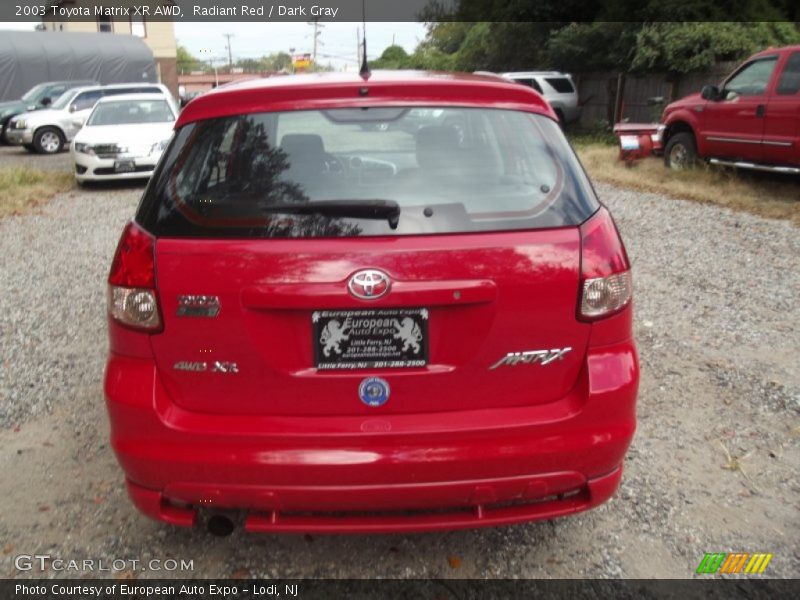 Radiant Red / Dark Gray 2003 Toyota Matrix XR AWD