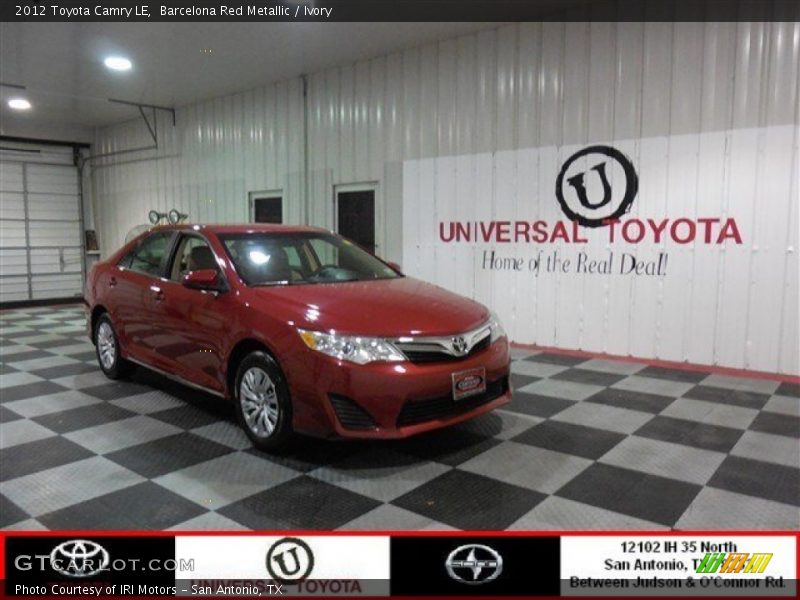 Barcelona Red Metallic / Ivory 2012 Toyota Camry LE