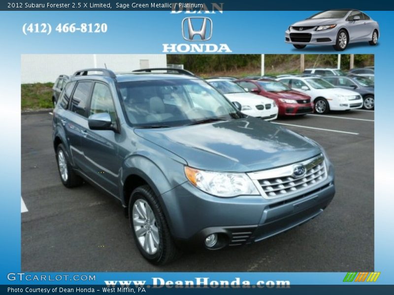 Sage Green Metallic / Platinum 2012 Subaru Forester 2.5 X Limited