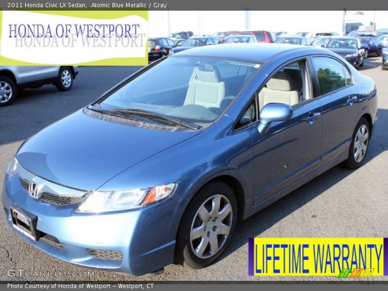 Atomic Blue Metallic / Gray 2011 Honda Civic LX Sedan