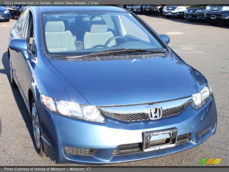 Atomic Blue Metallic / Gray 2011 Honda Civic LX Sedan