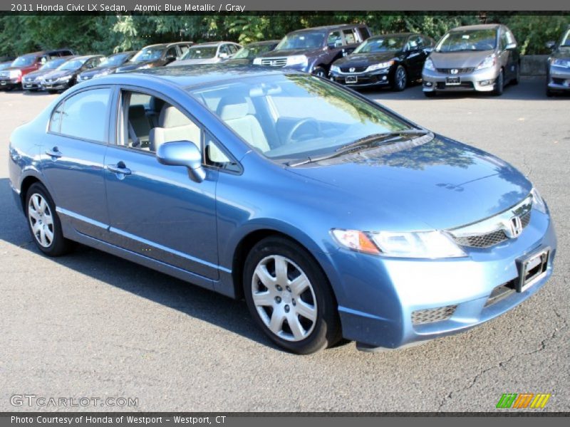 Atomic Blue Metallic / Gray 2011 Honda Civic LX Sedan