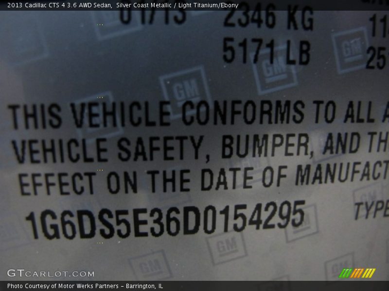Silver Coast Metallic / Light Titanium/Ebony 2013 Cadillac CTS 4 3.6 AWD Sedan