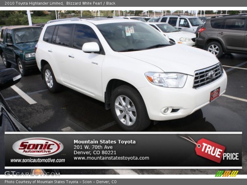 Blizzard White Pearl / Black 2010 Toyota Highlander Limited