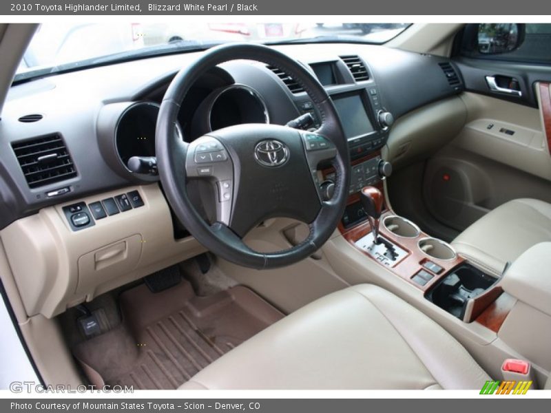 Blizzard White Pearl / Black 2010 Toyota Highlander Limited