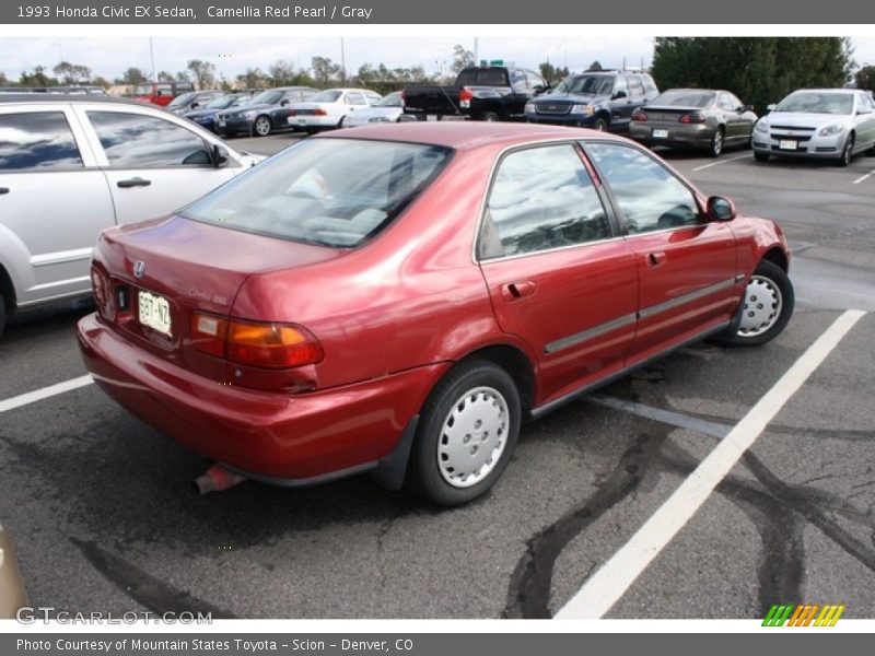 Camellia Red Pearl / Gray 1993 Honda Civic EX Sedan
