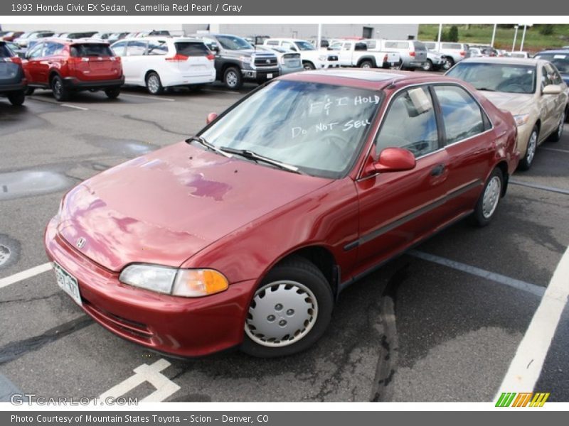 Camellia Red Pearl / Gray 1993 Honda Civic EX Sedan