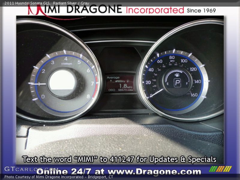 Radiant Silver / Gray 2011 Hyundai Sonata GLS