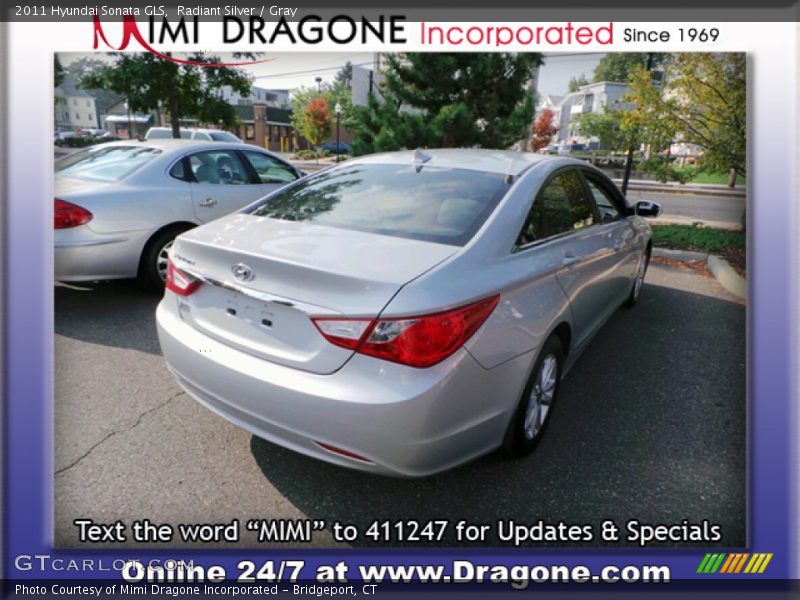 Radiant Silver / Gray 2011 Hyundai Sonata GLS