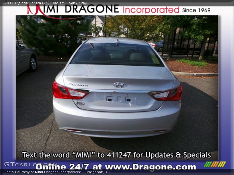 Radiant Silver / Gray 2011 Hyundai Sonata GLS